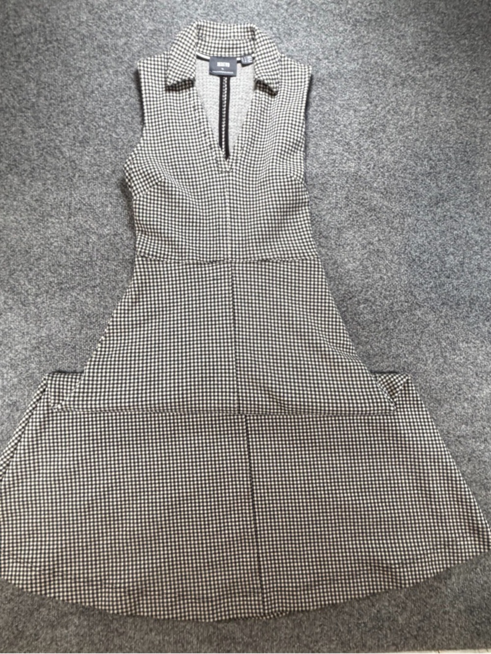 Anthropologie Maeve Black and White Houndstooth Midi Dress Size 4